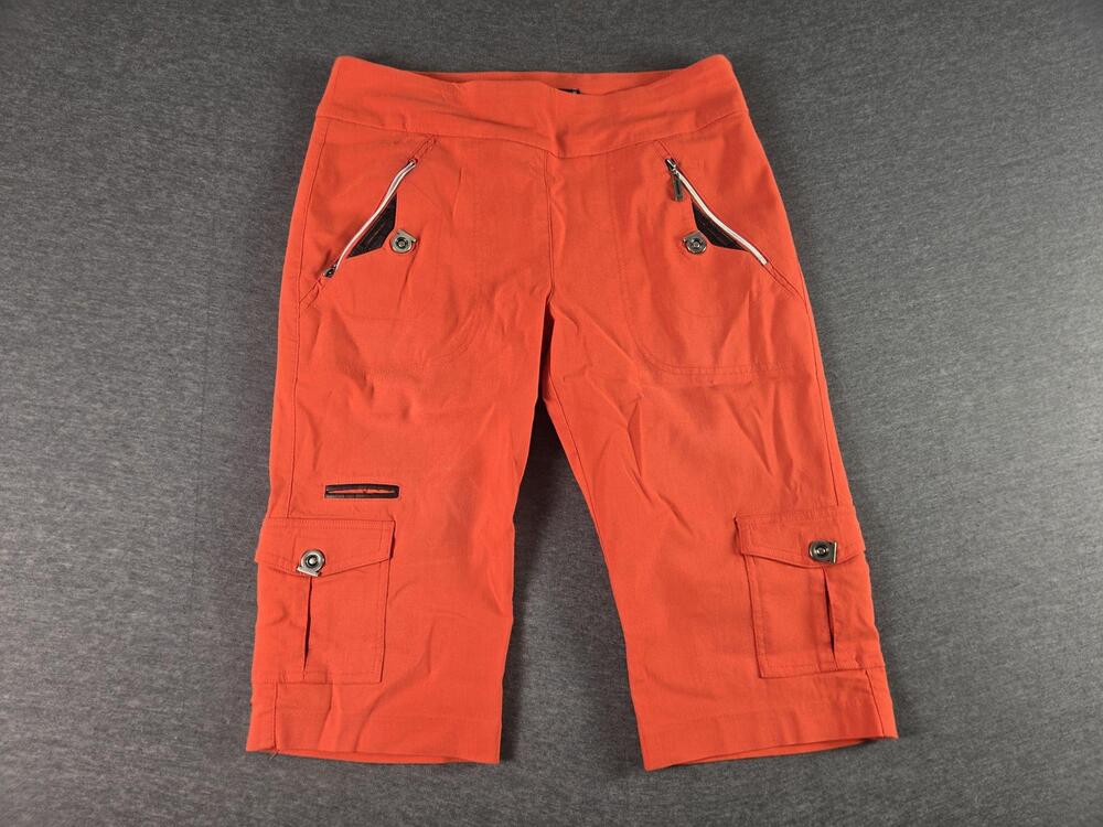 Jamie Sadock Capri Pants Womens 4 Orange Stretch Golf Cargo Pockets Casual
